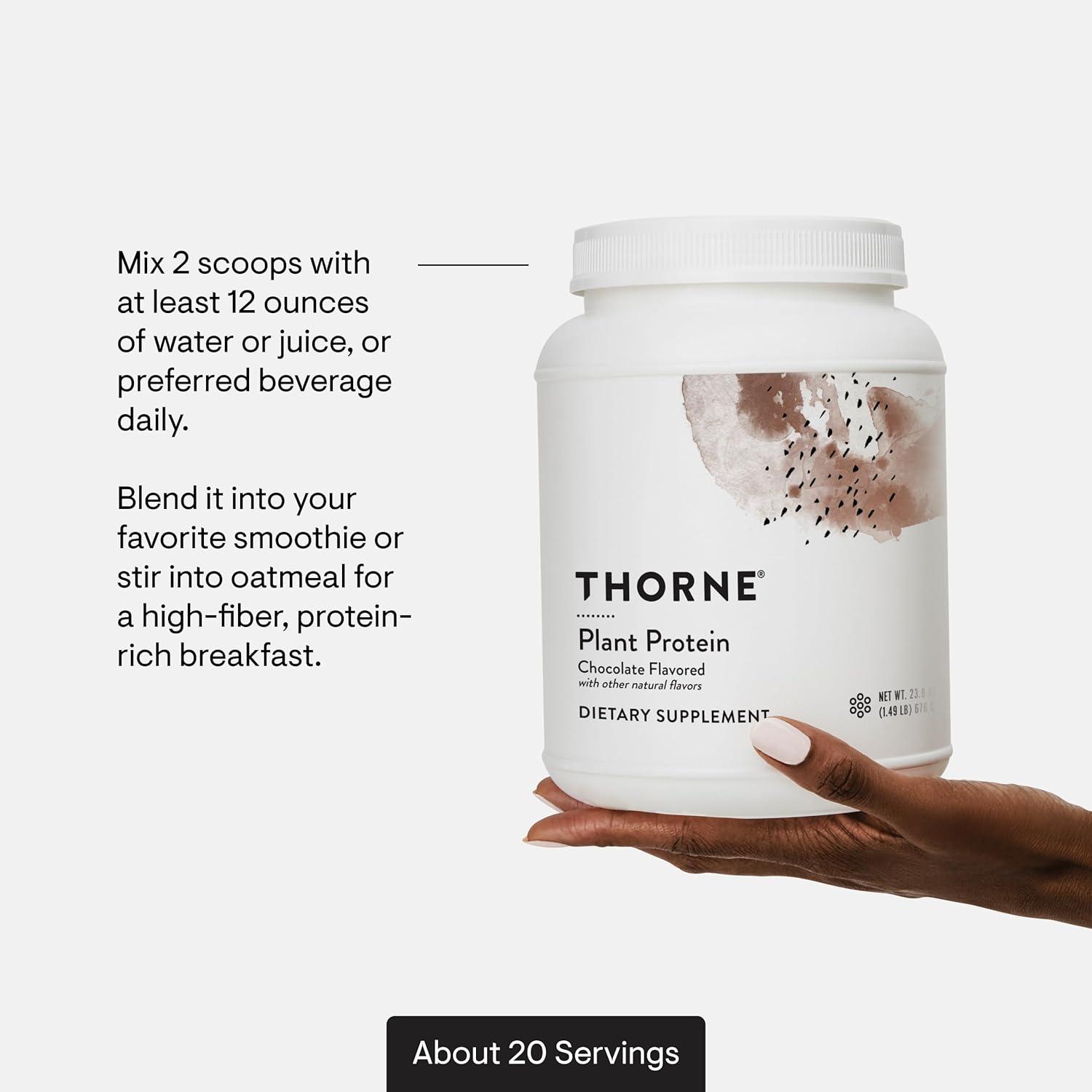 imageTHORNE Plant Protein 22 Grams of Vegan Protein Powder Pea Rice amp Chia Seed Protein with Complete Amino Acid Profile NSF Certified for Sport Vanilla GlutenFree About 20 ServingsChocolate