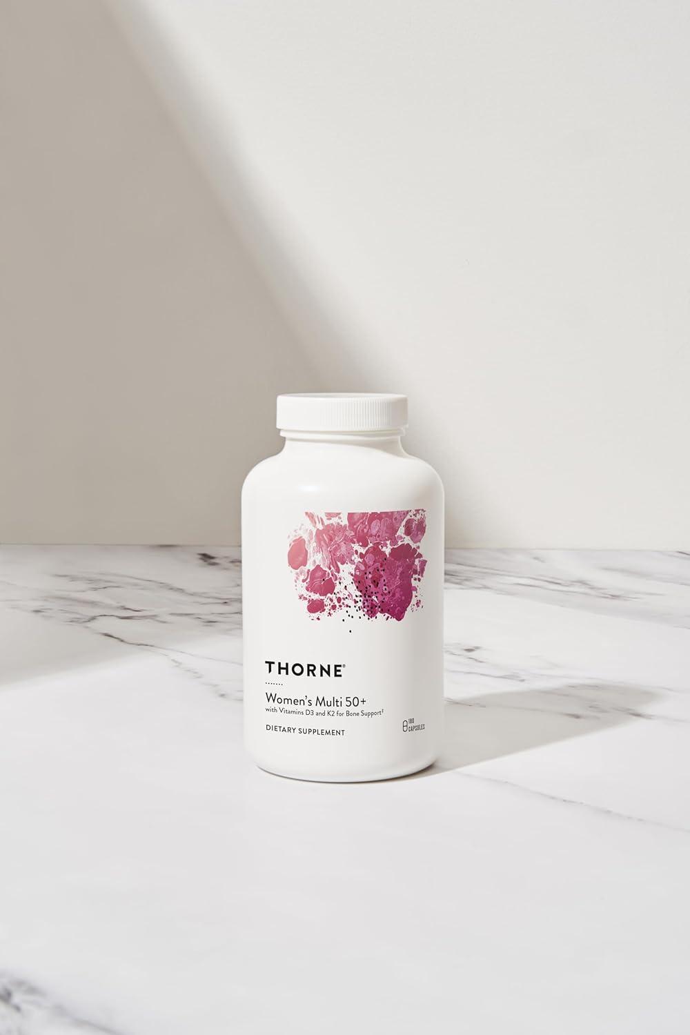 imageTHORNE Womens Multi 50 Comprehensive Daily Multivitamin with Vitamins A B6 B12 C D E K Zinc amp More Support Heart Brain Bone amp Immune Health 180 Capsules