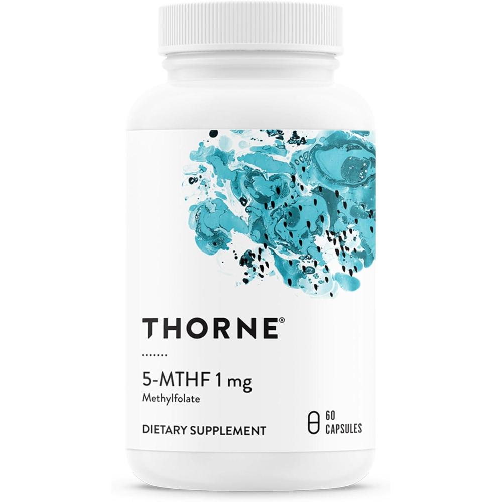 imageTHORNE 5MTHF Methylfolate Active B9 Folate Supplement Supports Cardiovascular Health Fetal Development Nerve Health Methylation amp Homocysteine Levels 60 Servings 5MTHF 1mg
