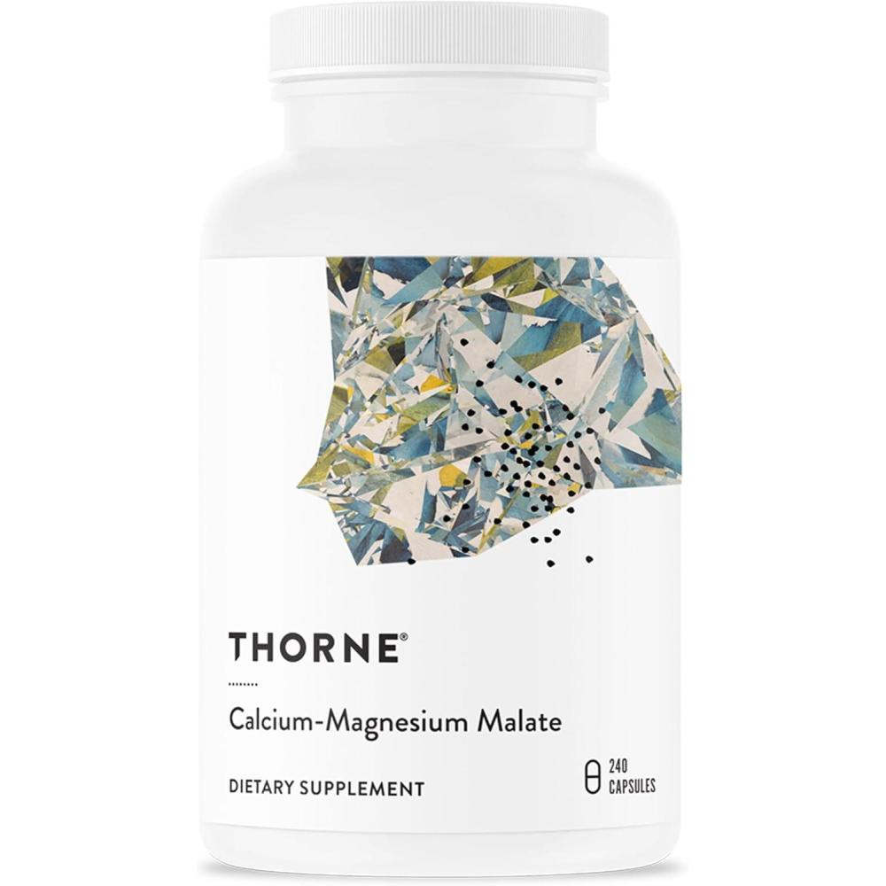 imageTHORNE CalciumMagnesium Malate GlutenFree Supplement with Magnesium amp Calcium Supports Bone Health amp Muscle Fatigue 240 Capsules