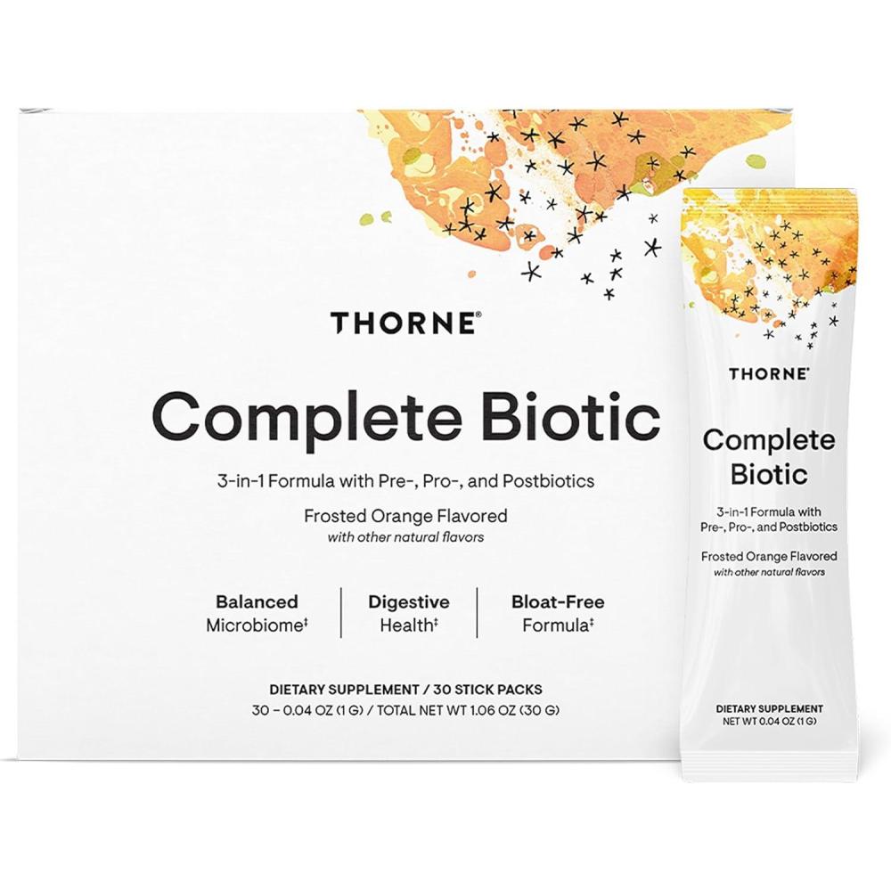 imageTHORNE Complete Biotic Probiotic Prebiotic amp Postbiotic for Women Men amp Kids Supports Gut Digestive amp Immune Health Occasional Constipation Diarrhea Gas amp Bloating Relief 30 Servings