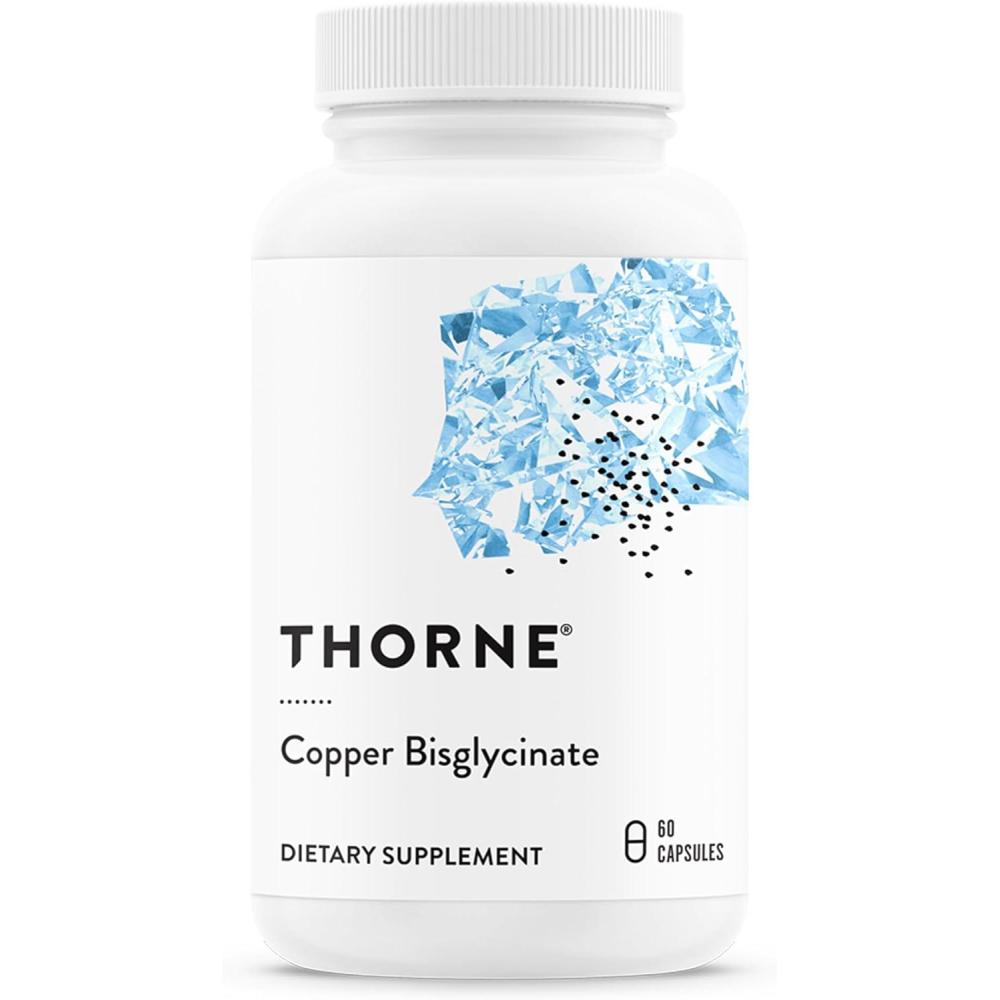 imageTHORNE Copper Bisglycinate WellAbsorbed Trace Mineral Supplement 60 Capsules60 Count Pack of 1