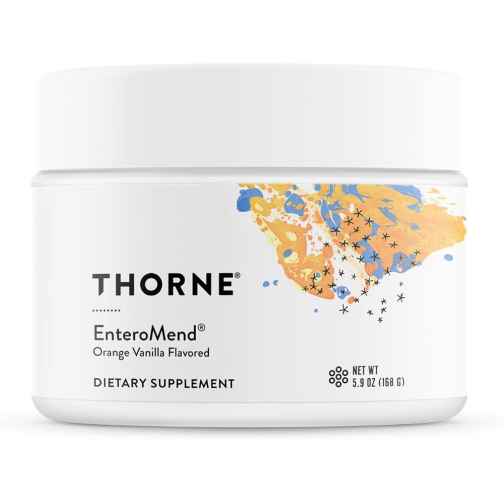 imageTHORNE EnteroMend Gut Health Supplement Supports Optimal Digestive Function amp Bowel Regularity NSF Certified for Sport Orange Vanilla Flavor 59 Oz 30 Servings