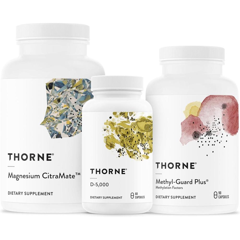 imageTHORNE Essential Wellness Trio Methylation Support Magnesium CitraMate Vitamin D500060 Servings