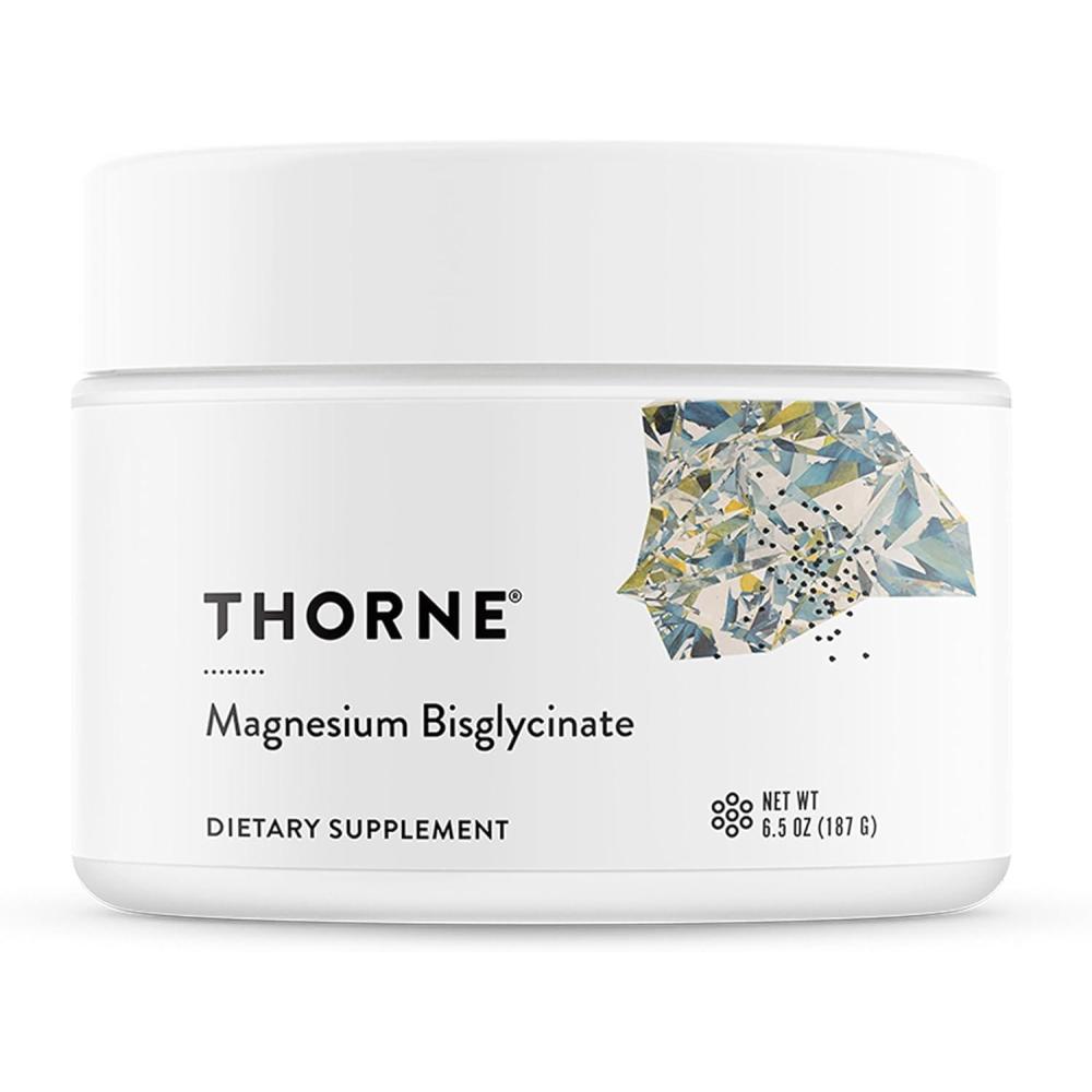 imageTHORNE Magnesium Bisglycinate Powdered Magnesium Formula Support Restful Sleep Muscle Relaxation Heart Health and Metabolism NSF Certified for Sport 60 Servings 65 Oz Jar65 Ounce Pack of 1