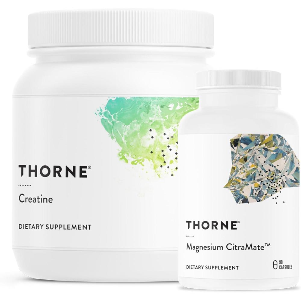 imageTHORNE Magnesium CitraMate amp Creatine Performance Combo Essential Support for Energy Muscles and Cognitive Function 90 Servings