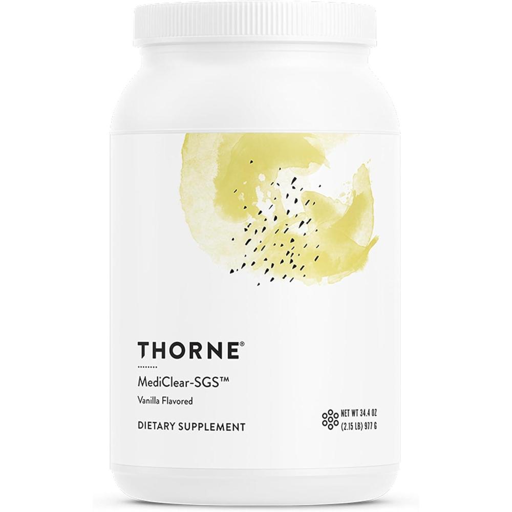 imageTHORNE MediClearSGS Rice and Pea ProteinBased Drink Powder with a Complete MultivitaminMineral Profile Foundational Support Eliminate Environmental amp Dietary Toxins Vanilla 344 OzVanilla
