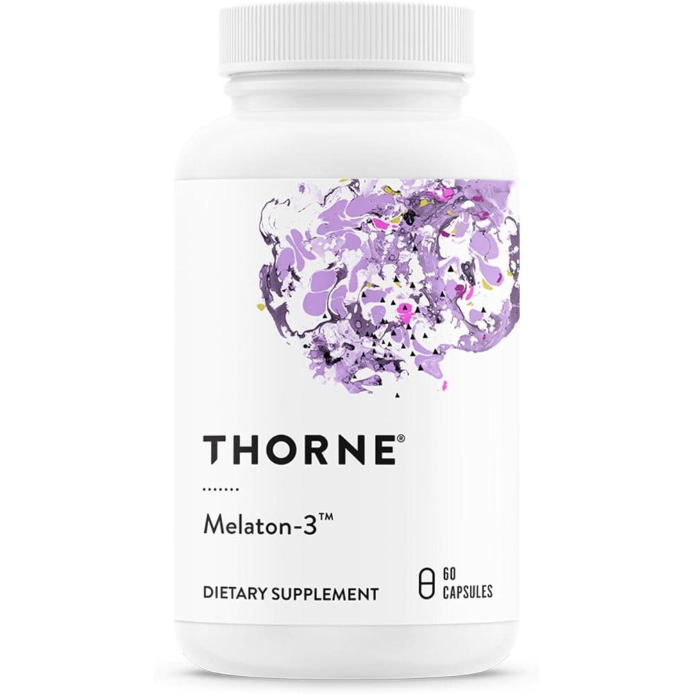 imageTHORNE Melaton3 3mg Melatonin Supplement Supports Normal Circadian Rhythms Restful Sleep amp Relaxation NSF Certified for Sport 60 Capsules60 Count Pack of 1