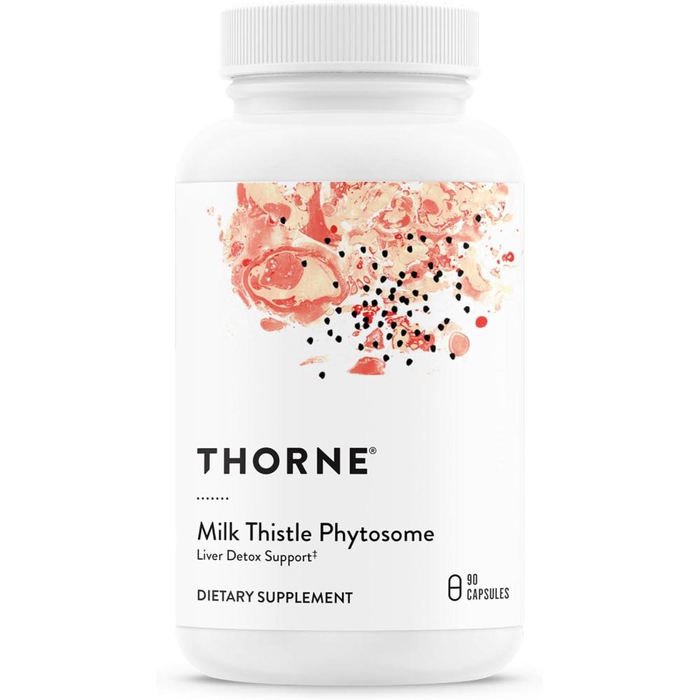 imageTHORNE Milk Thistle Phytosome Formerly Siliphos Botanical Extract Complex for Antioxidant and Liver Support ThirdParty Certified Gluten Dairy amp SoyFree 90 Capsules