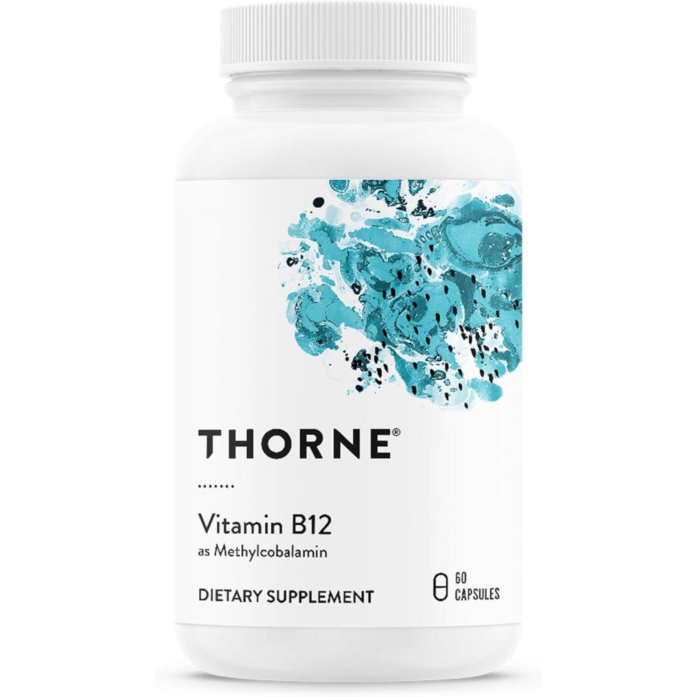 imageTHORNE Vitamin B12 as Methylcobalamin Supports Heart amp Nerve Health Blood Cell Function Healthy Sleep amp Methylation Gluten Dairy amp SoyFree 60 ServingsStandard Packaging