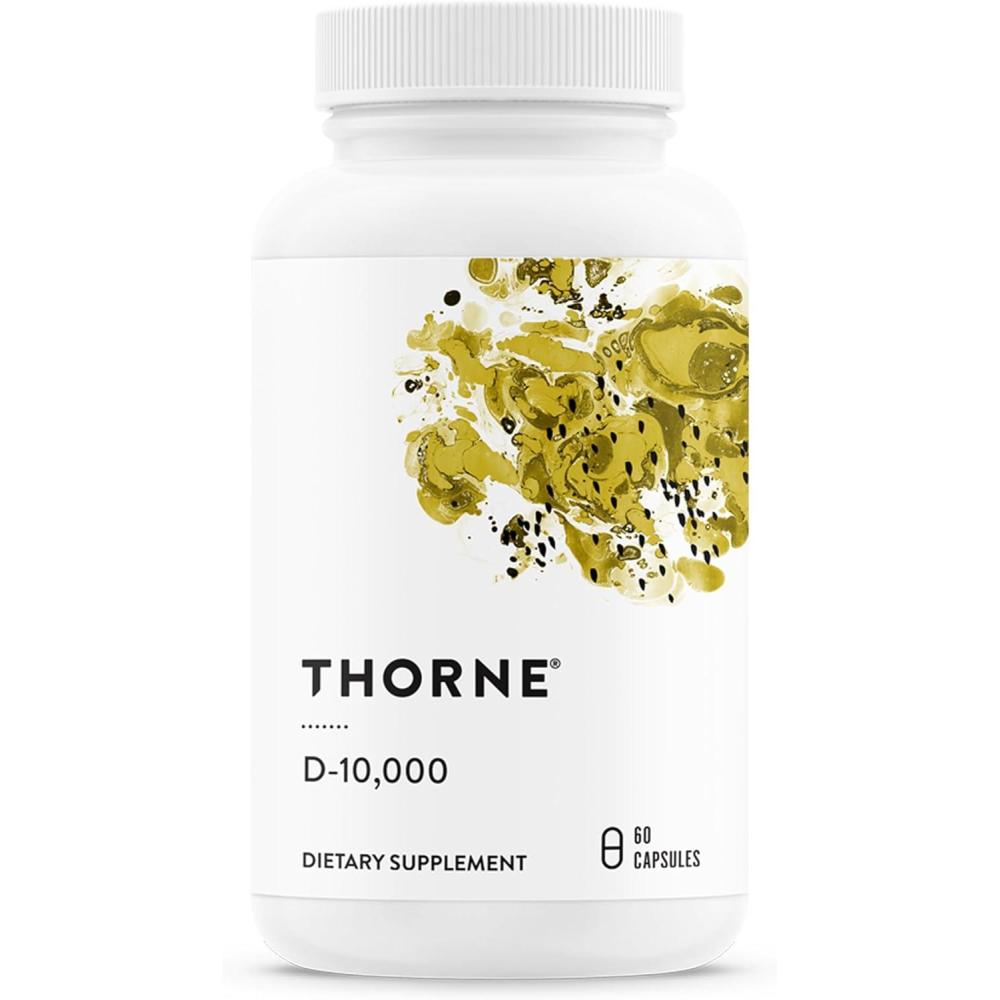 imageTHORNE Vitamin D3 Supplement Supports Healthy Bones Teeth Muscles Cardiovascular amp Immune Function Gluten Dairy amp SoyFree 10000 IU 60 Servings60 Count Pack of 1