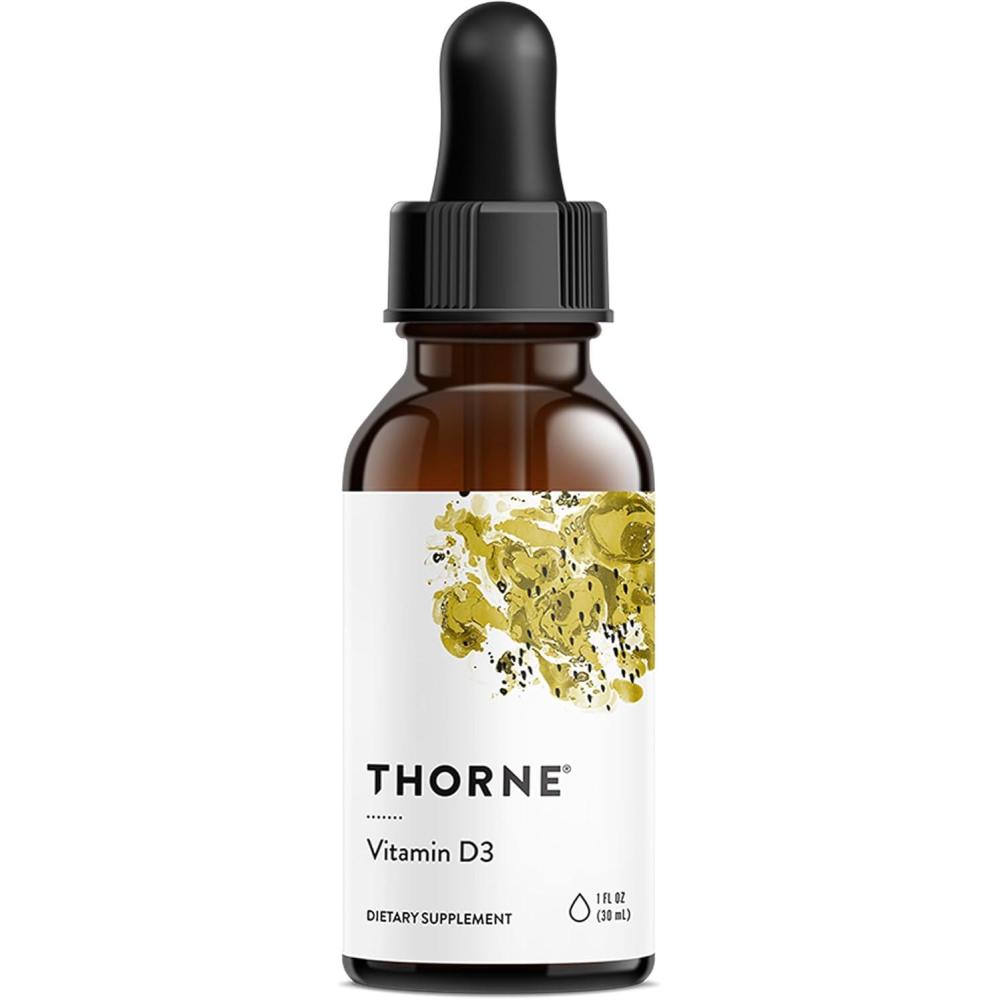 imageTHORNE Vitamin D3 with a Metered Dispenser Liquid Vitamin D Vegan Supplement Supports Healthy Bones Teeth Muscles Cardiovascular amp Immune Function 4000 IU 1 Fl Oz 30 mL 30 Servings