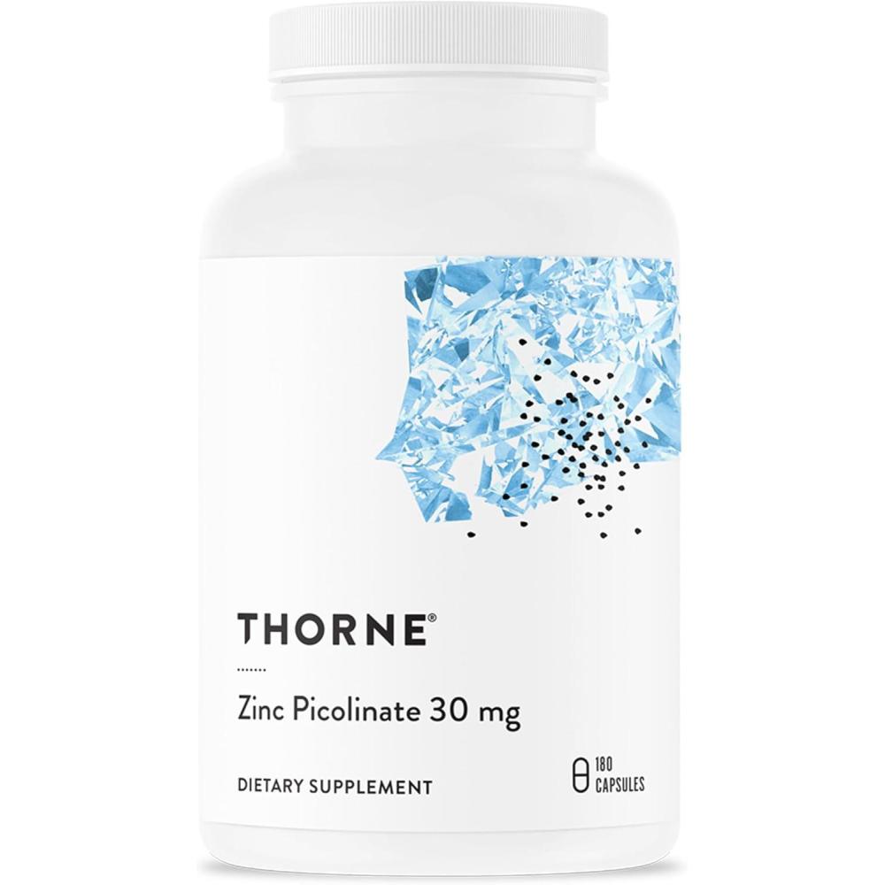 imageTHORNE  Zinc Picolinate 30 mg  WellAbsorbed Zinc Supplement for Growth and Immune Function  Promotes Healthy Skin amp Eyes  ThirdParty Certified  Gluten Dairy amp SoyFree  60 Capsules180 Count Pack of 1