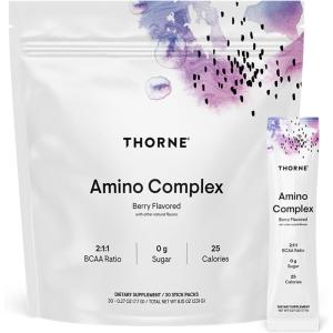 THORNE – Amino Complex – Clinically-Validated EAA and BCAA Powder for Pre or Post-Workout – Promotes Lean Muscle Mass & Exercise Recovery* – NSF Certified for Sport – 30 Servings – 8.0 Oz – Berry(Berry)