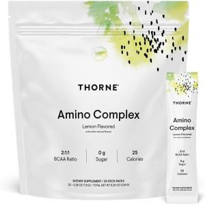 THORNE – Amino Complex – Clinically-Validated EAA and BCAA Powder for Pre or Post-Workout – Promotes Lean Muscle Mass & Exercise Recovery* – NSF Certified for Sport – 30 Servings – 8.0 Oz – Berry(Lemon)