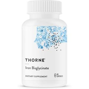 THORNE – Iron Bisglycinate – 25 mg Iron Supplement for Enhanced Absorption Without Gastrointestinal Side Effects* – NSF Certified for Sport – Gluten-Free – 60 Servings