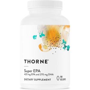 THORNE – Super EPA – Omega-3 Fatty Acids EPA 425mg & DHA 270mg Supplement – Support Brain, Cardiovascular, Joints & Skin* – Gluten, Dairy & Soy-Free – 90 Gelcaps(180 Count (Pack of 1))