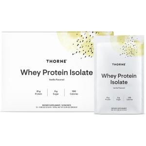 THORNE – Whey Protein Isolate – 21 Grams of Easy-to-Digest Whey Protein Powder – NSF Certified for Sport – Vanilla – 13.79 Ounces – 14 Packets(Vanilla)