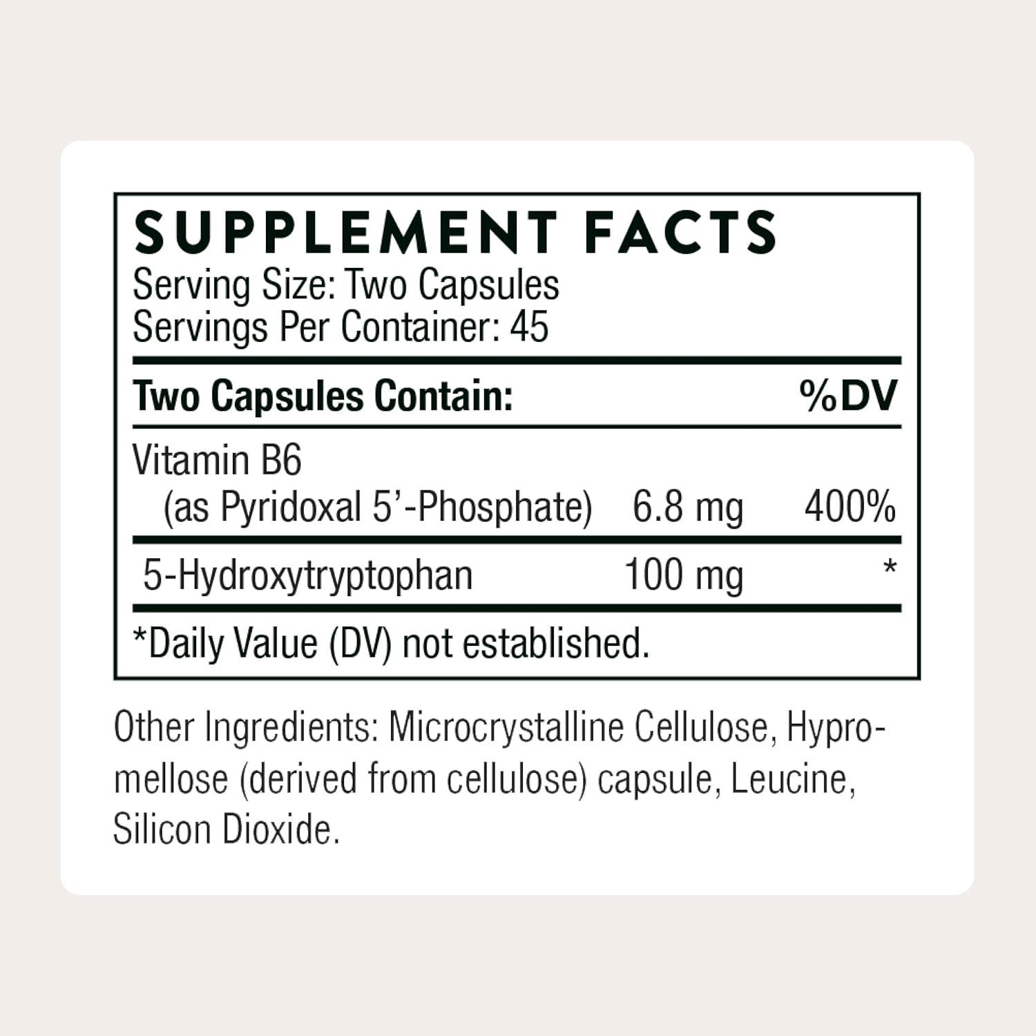 imageTHORNE 5HTP Formerly 5Hydroxytryptophan Contains Vitamin B6 Serotonin Support for Sleep and Stress Management Gluten Dairy amp SoyFree 90 Capsules