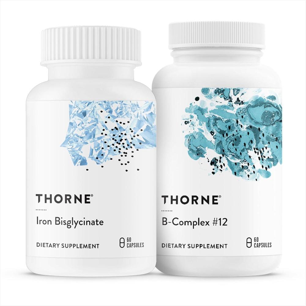 imageTHORNE  Nutrient Essentials Duo  Iron Bisglycinate amp BComplex 12 for Energy Support and Blood Building  60 Servings