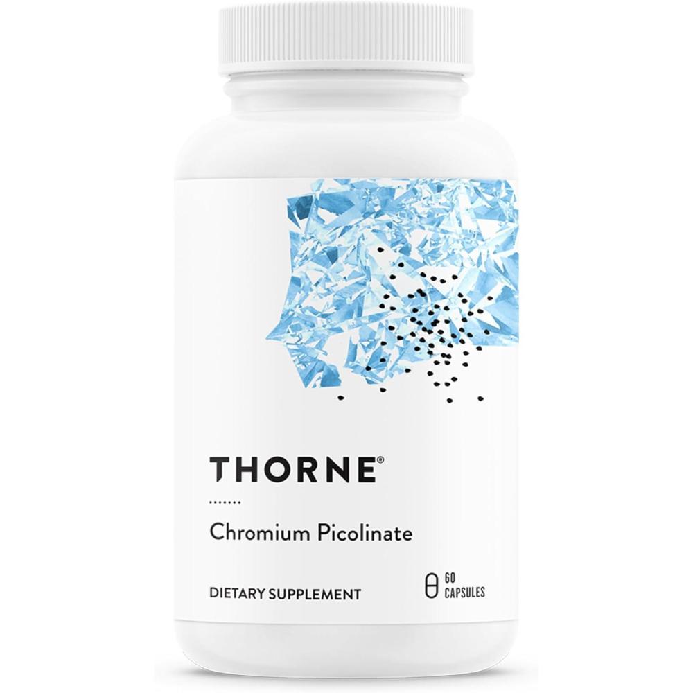 imageTHORNE Chromium Picolinate Essential Mineral Supplement for Healthy Metabolism Support Supports Carbohydrate Cravings Dairy Soy amp GlutenFree 60 CapsulesStandard Packaging