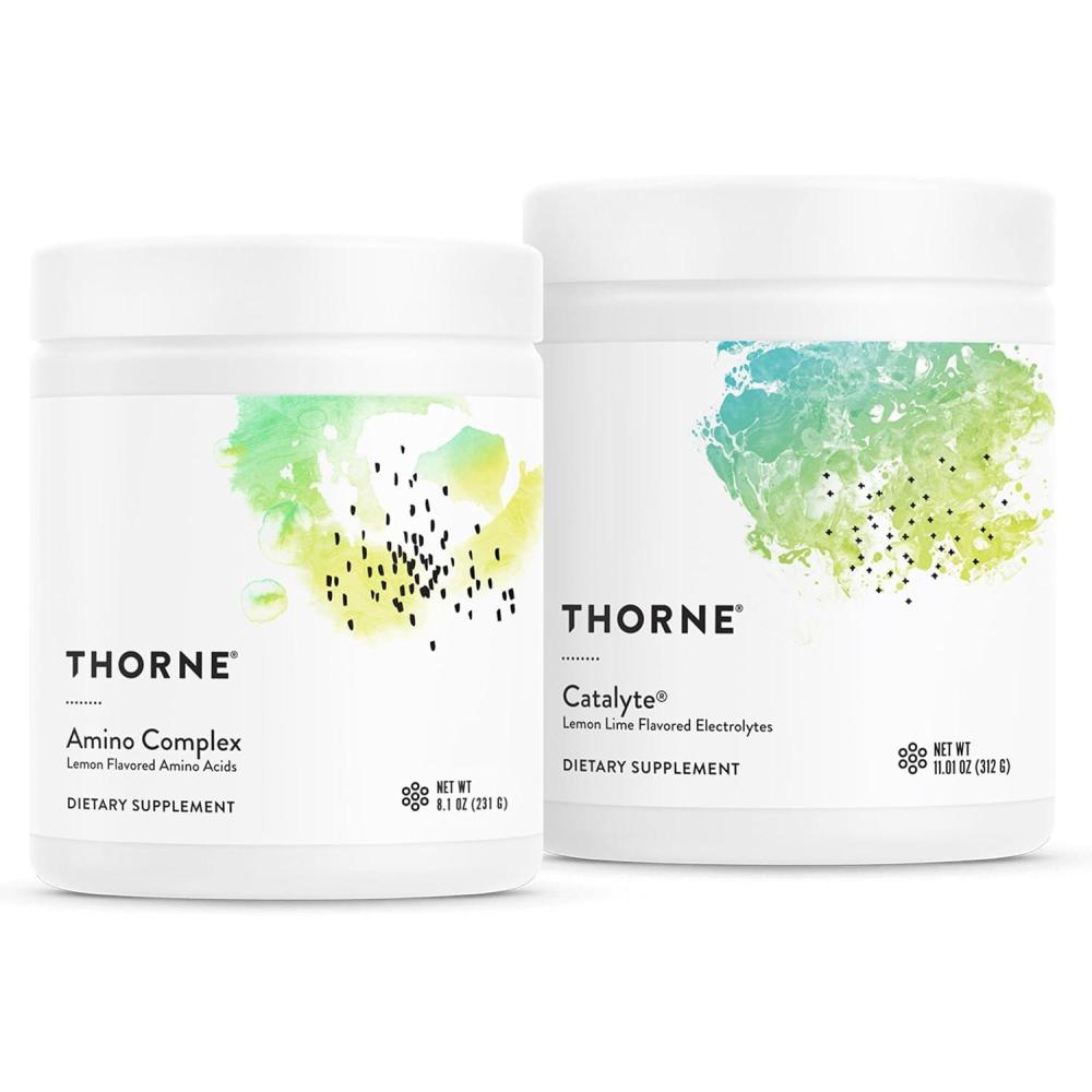 imageTHORNE  Performance Essentials Bundle  Amino Complex Lemon amp Catalyte Lemon Lime  30 Servings