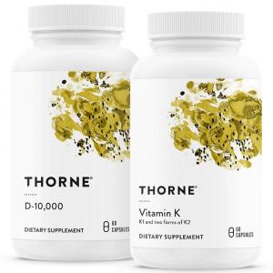THORNE – Bone Health Bundle – Vitamin D3 & Vitamin K – Supports Healthy Bones, Teeth Muscles, Cardiovascular, and Immune Function – 30 to 60 Servings