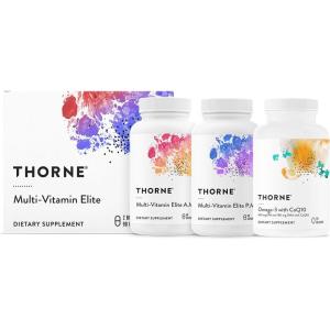 THORNE – Daily Nutrients Bundle – Multivitamin Elite and Omega-3 with CoQ10-30 to 90 Servings