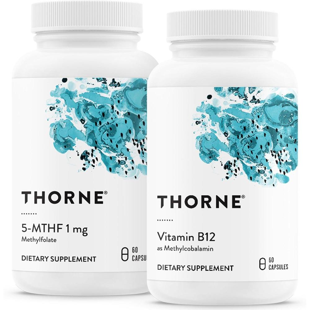 imageTHORNE 5MTHF amp Vitamin B12 Bundle Cardiovascular amp Nerve Support 60 Servings