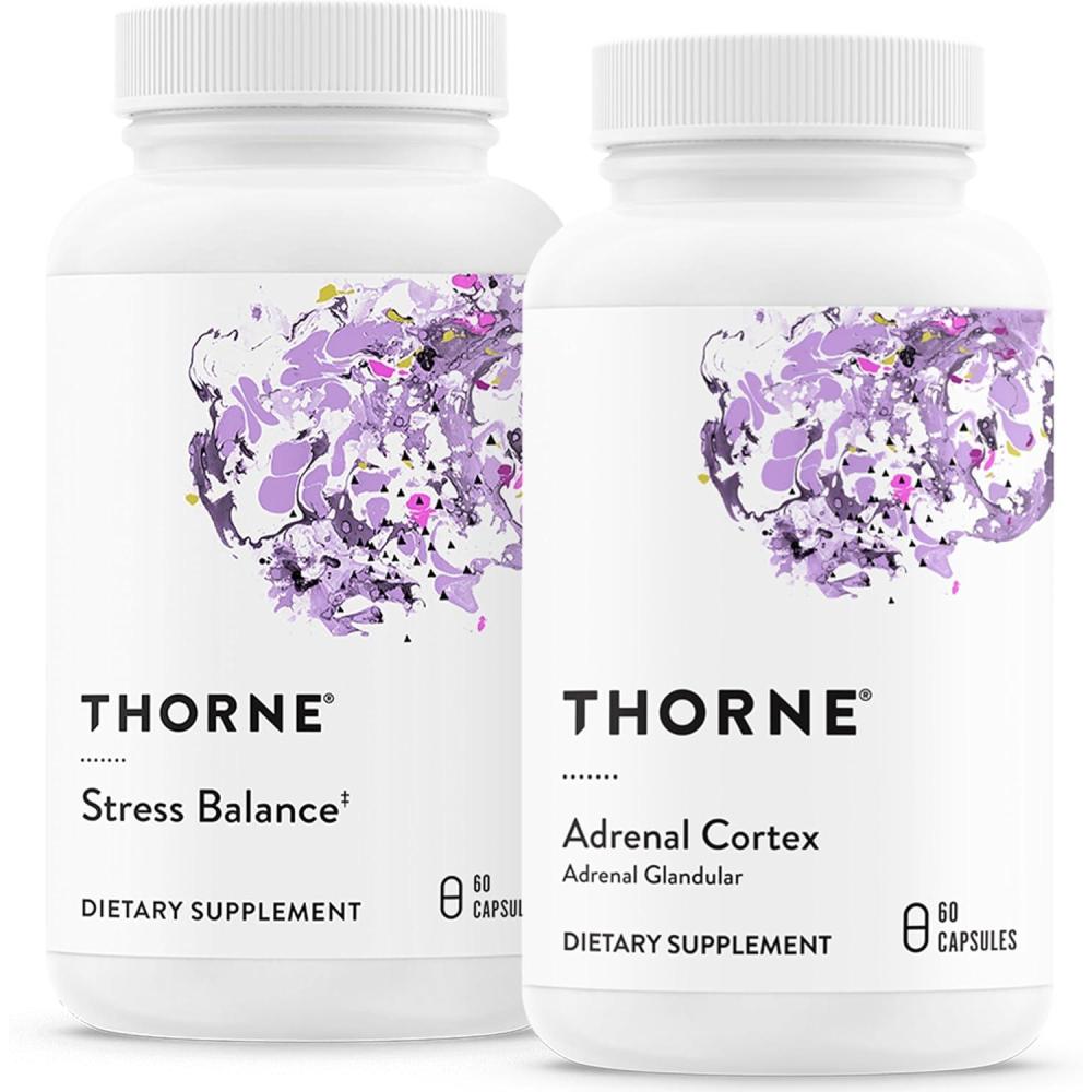 imageTHORNE Adrenal Support Bundle Stress Balance amp Adrenal Cortex Combo Stress Balance and Adrenal Cortex 30 to 60 Servings
