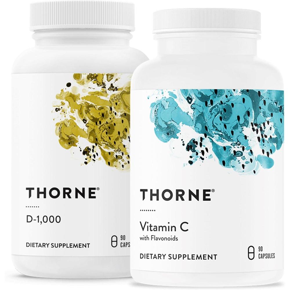 imageTHORNE Immune Support Combo Vitamin D3 amp Vitamin C Blend for Healthy Immune Function 30 to 90 Servings