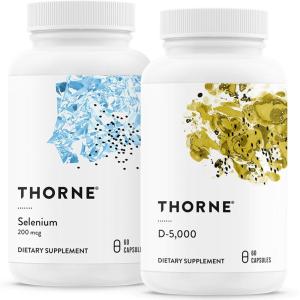 THORNE – Antioxidant & Wellness Bundle – Selenium & Vitamin D-5000 – Supports Thyroid Health & Immune Function – 60 Servings