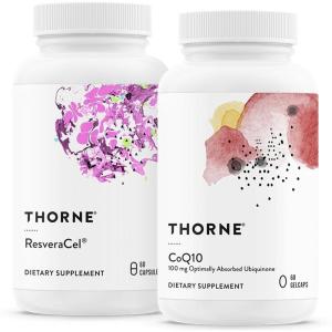 THORNE – Cellular Health Bundle – CoQ10 & NiaCel 400 – Support Energy, Cellular Defense & Healthy Aging – 30 to 60 Servings