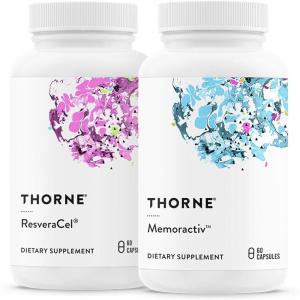 THORNE – ResveraCel (60 Capsules) & Memoractiv (60 Capsules) Bundle – Supports Brain Health & Healthy Aging – Gluten, Dairy & Soy-Free