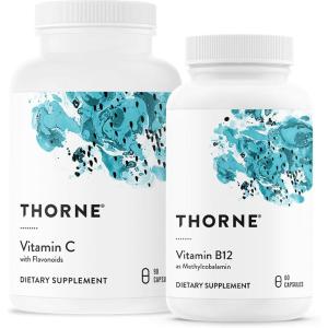 THORNE – Wellness Bundle – Vitamin C & B12 – Supports Heart, Nerve, Immune, and Tissue Health – 60 to 90 Servings