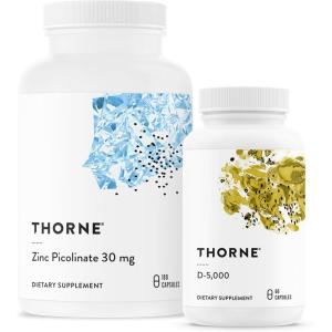 THORNE – Wellness Essentials – Zinc & Vitamin D3 Combo for Immune and Bone Support – 60 to 180 Servings